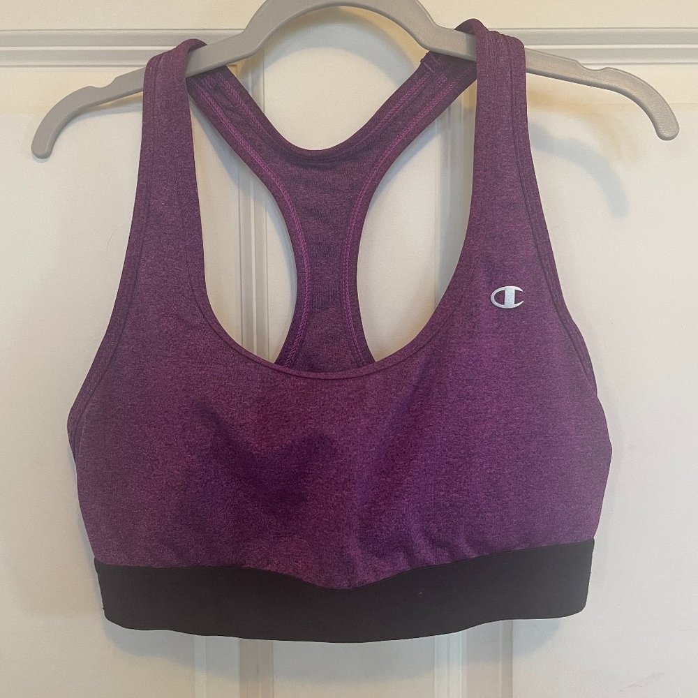 Purple Champion Racerback Sports Bra - Size M -Removable pads